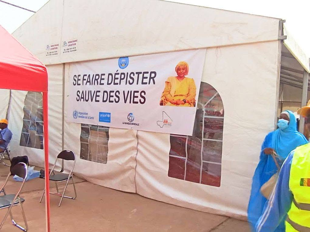 Espace de dépistage lors des activités de la Journée mondiale de la santé, avril 2026.