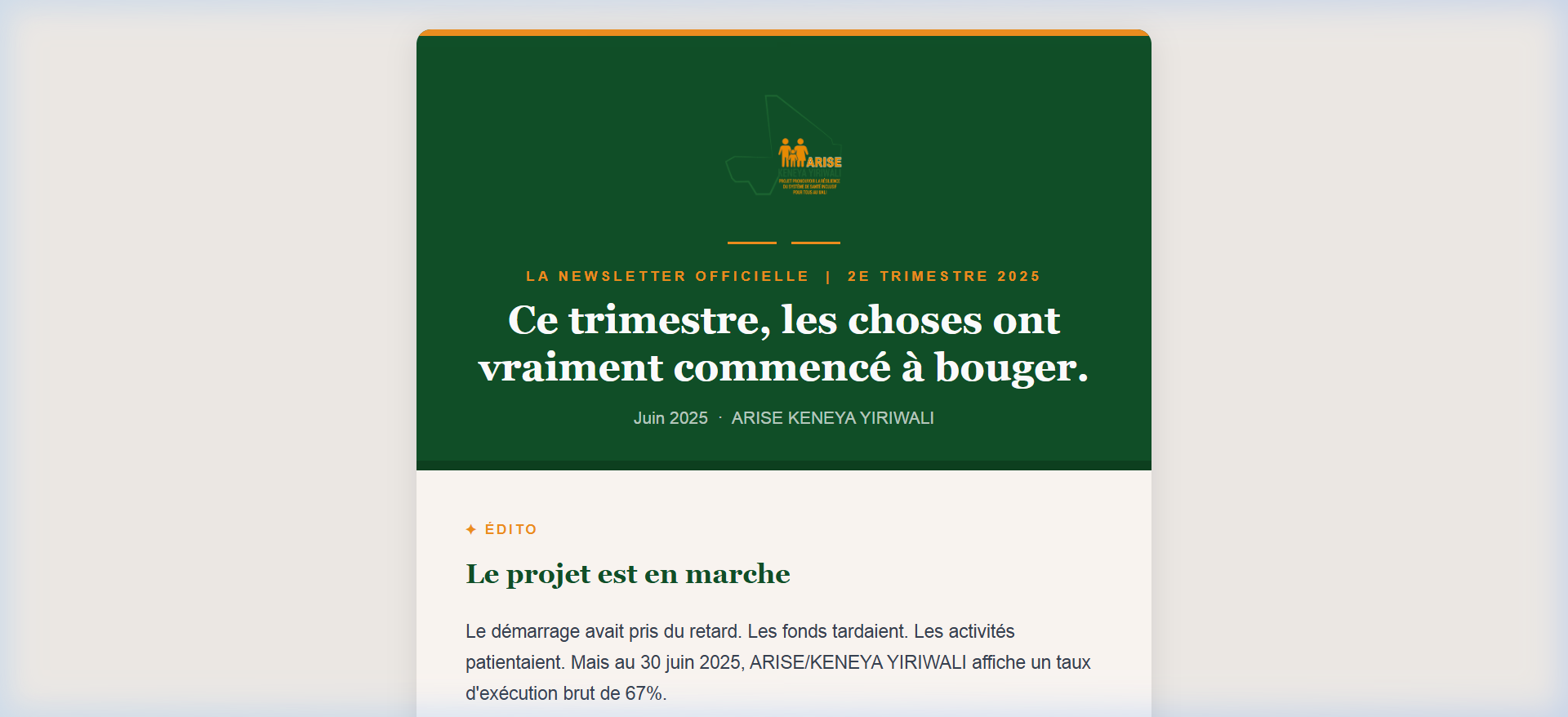 La Newsletter Officielle | 2ème Trimestre 2025