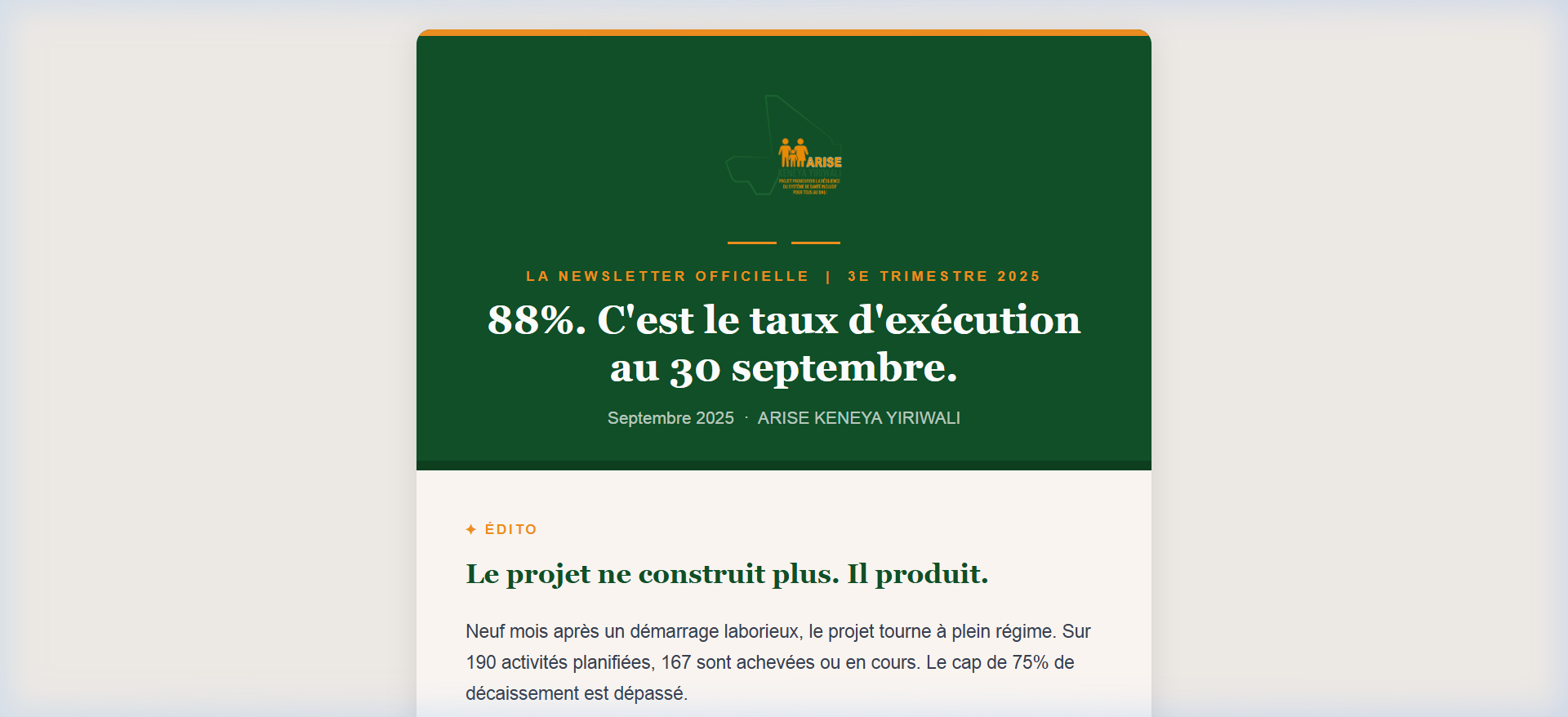 La Newsletter Officielle | 3ème Trimestre 2025